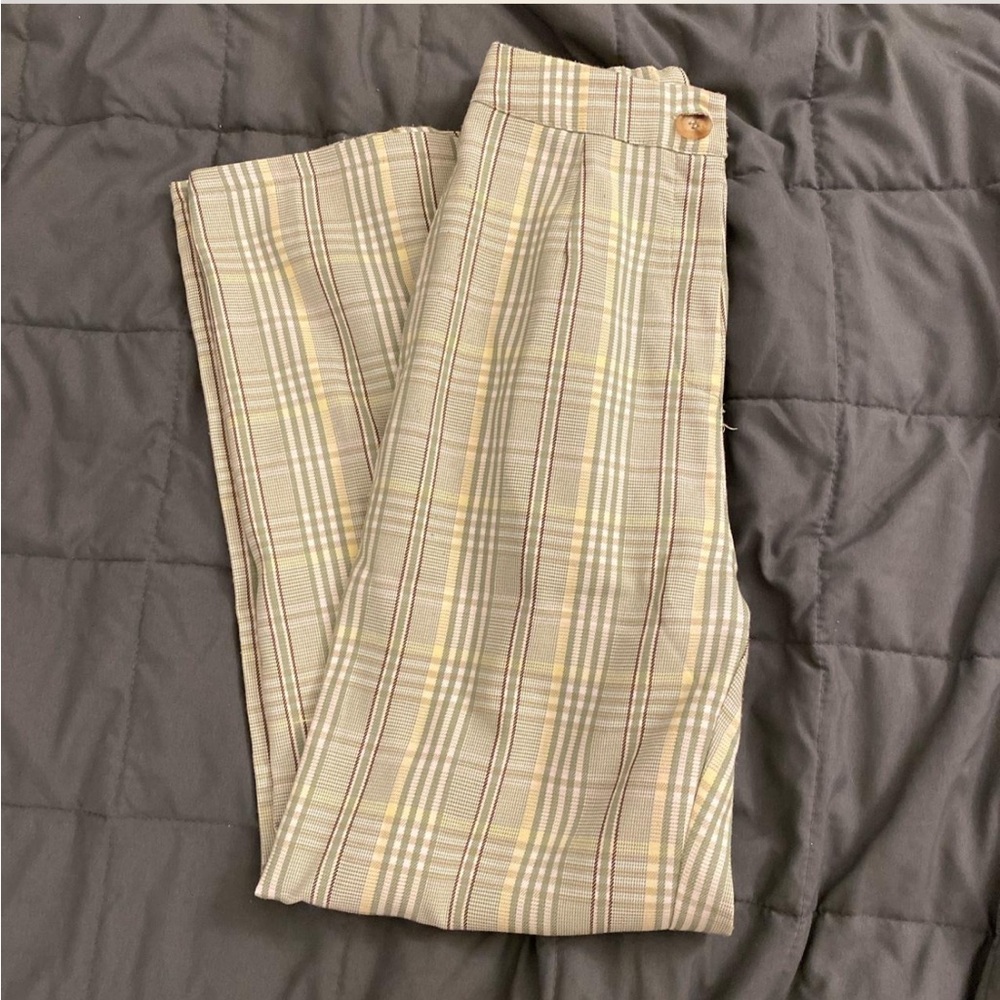 Princess Polly Plaid Green Pants